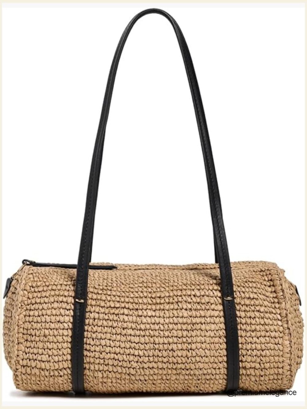 Leather Trim Shoulder Bag Gold-Tone Hardware Medium 10.75in